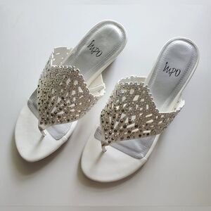 Impo White Embellished Women's Sandals